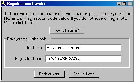 Register TimeTraveler